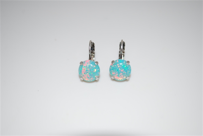 Mariana earrings with Swarovski Crystals Green Opal and .925 Silver Plated