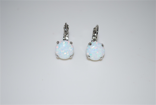 Mariana earrings with Swarovski Crystals White Opals and Rhodium Plated