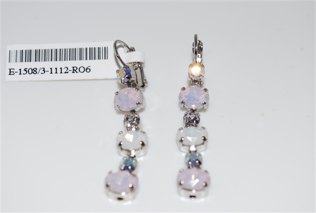 Mariana Snowflake Dangling Earrings with Swarovski Crystals and Rhodium Plating