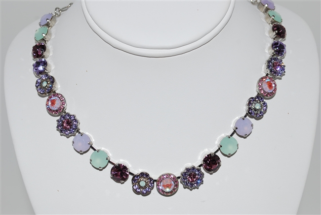 Mariana Statement Necklace from the Lavender Collection and Rhodium Plated