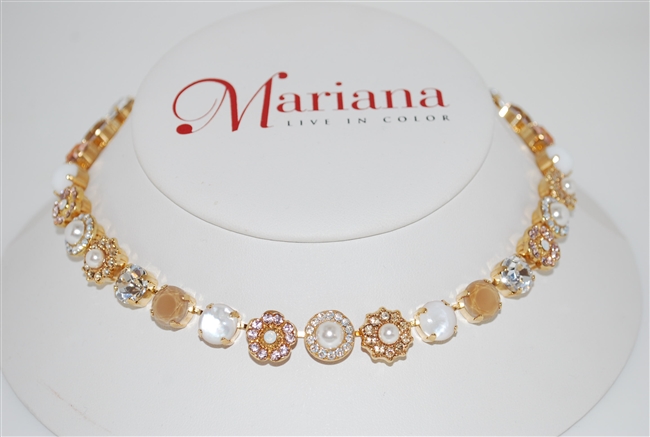 Mariana Statement Necklace from the Kalahari Collection with Swarovski Crystals and Yellow Gold Plated
