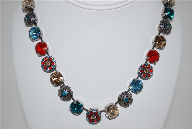 Mariana Statement Necklace from the Tinsel Collection with Swarovski Crystals and .925 Sterling Silver Plating