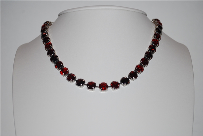 Mariana "Bette" 18" Necklace from the Lady in Red Collection with Swarovski Crystal and .925 Silver Plated