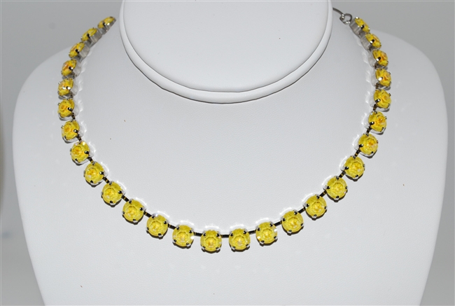 Mariana "Bette" Necklace with Sunshine Sun Kissed Swarovski Crystals with Rhodium Plating