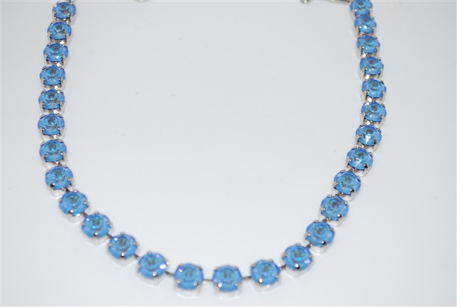 Mariana "Bette" Necklace with Ocean Sun Kissed Crystals with Rhodium Plating