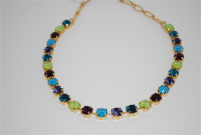 Mariana "Bette" 18" Necklace Peacock Collection Swarovski Crystal and Yellow Gold Plated