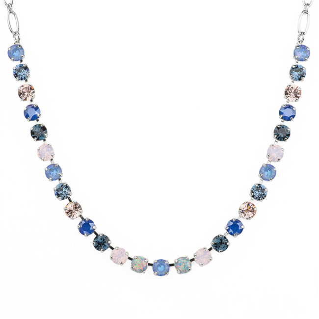 Mariana "Bette" 8" Blue Morpho Necklace with Swarovski Crystals and Rhodium Plated