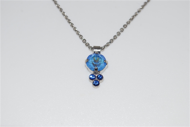 Mariana Pendant with Ocean Sun Kissed Swarovski Crystals with Rhodium Plating