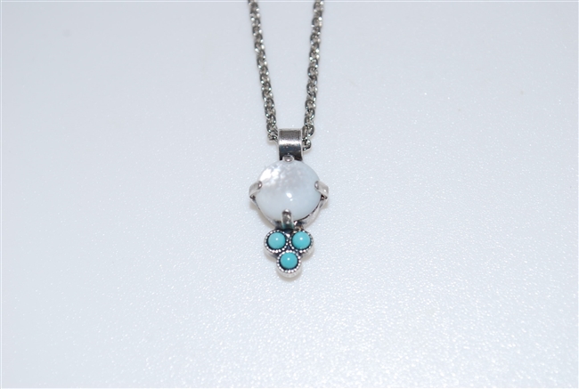 Mariana Pendant with Polar Paradise Swarovski Crystals with Silver Plating