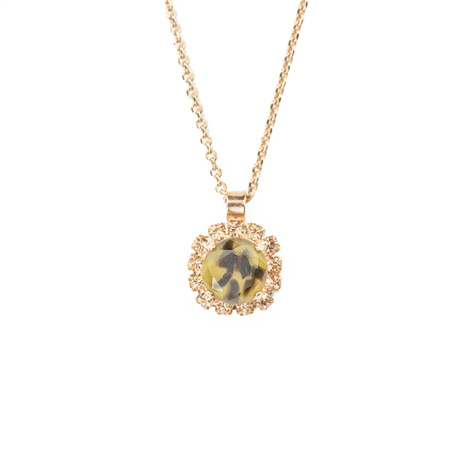 Cheetah Cluster Pendant in "Meadow Brown" with Rose Gold Plating