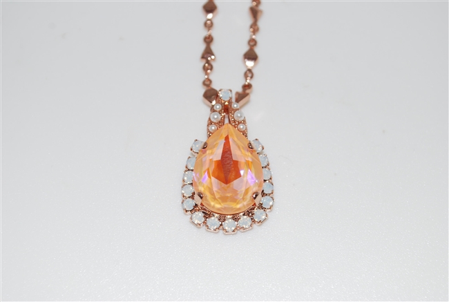 Mariana Tiara Drop Pendant with Swarovski Crystals from Sweet Pea Collection Collection in Rose Gold Plating