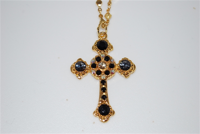 Longer Chain with this Mariana "Athena" Cross Necklace from the Adeline Collection and Gold Plated