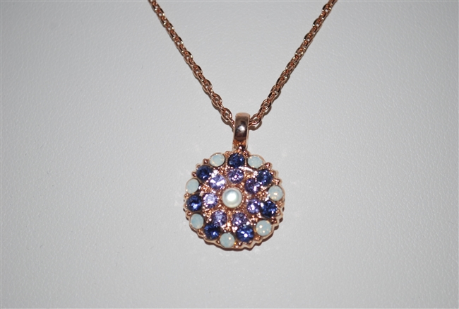 Mariana Guardian Angel Pendant Necklace from the Purple Rain Collection with Swarovski Crystals and Rose Gold Plated