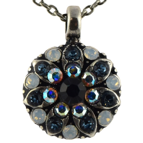 Mariana Guardian Angel Necklace Pendant from the Mood Indigo Collection with Crystals and .925 Silver Plated