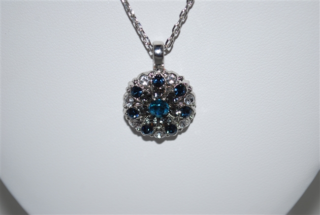 Mariana Guardian Angel Pendant Necklace from the Frost Collection with Swarovski Crystals and Rhodium Plated.