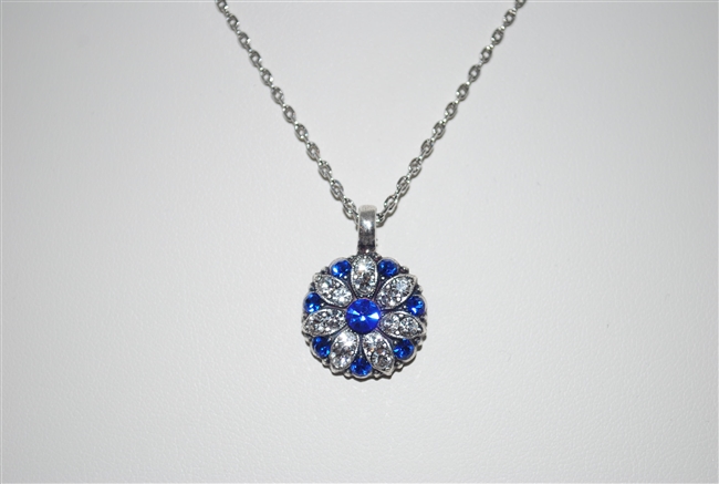 Mariana Guardian Angel Pendant with Custom Designed with Sapphire Blue and Clear Swarovski Crystals with University of Kentucky Colors and .925 Silver Plated.