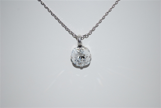 Mariana "Bijou" 15" Clear Swarovski Crystal Pendant Necklace with 18" chain and .925 Silver Plated