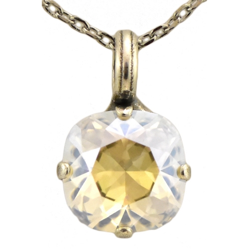 Mariana "Bijou" 15" Clear Moonlight Effect Swarovski Crystal Pendant Necklace with 18" chain and .925 Silver Plated