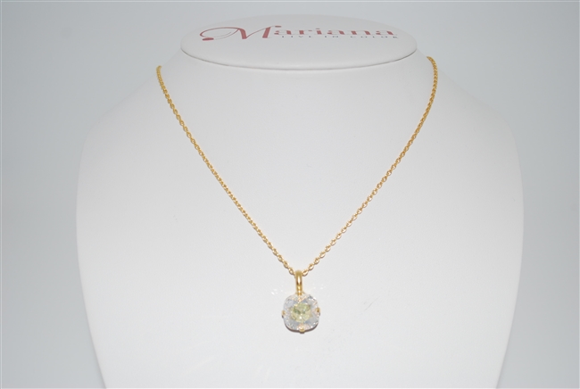 Mariana "Bijou" 15" Clear Moonlight Effect Swarovski Crystal Pendant Necklace with 18" chain and Yellow Gold Plated