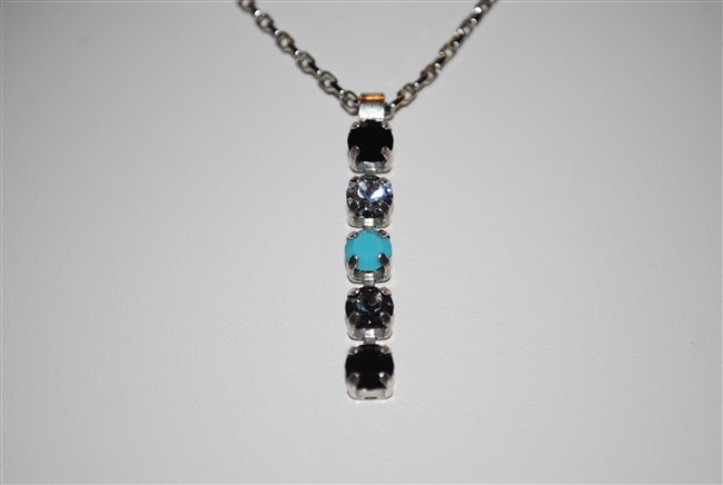 Mariana "Fountain" strand necklace from Zanzibar Collection made of 5 Crystals and .925 Silver Plated