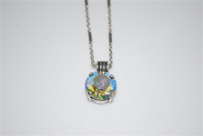 Mariana Pendant with a clear AB Crystal with 16" chain and .925 Silver Plated