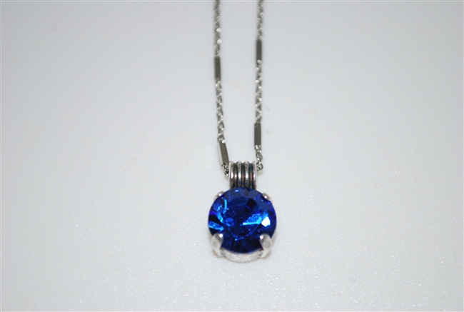 Mariana Pendant with Sapphire Crystal and a 16" chain and .925 Silver Plated