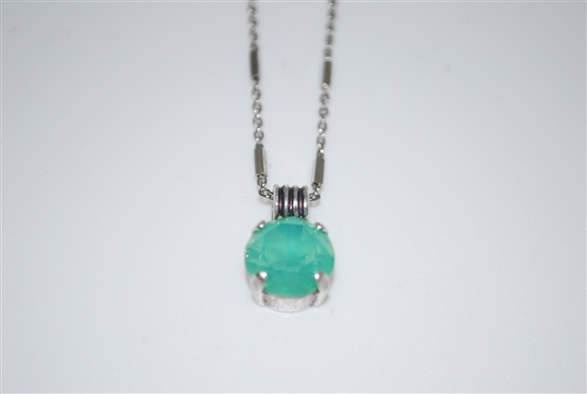 Mariana Opal Pendant with Green Opal with 16" chain and .925 Silver Plating