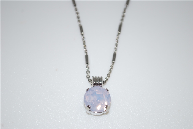 Mariana Pendant with Rosewater Swarovski Crystal with 16" chain and .925 Silver Plated