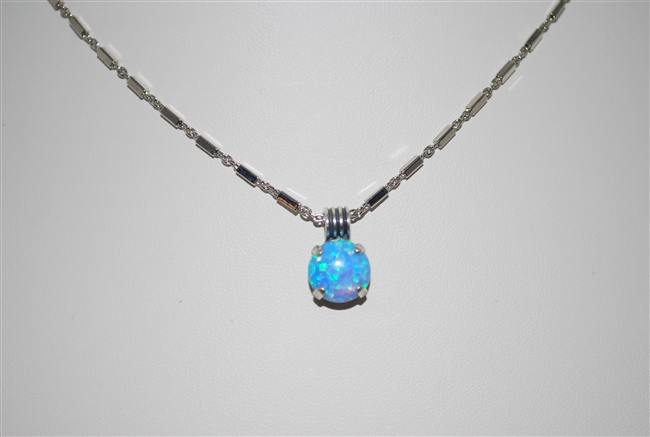 Mariana Opal Pendant with Blue Opal Mineral from the Italian Ice Collection and 16" chain and .925 Silver Plated