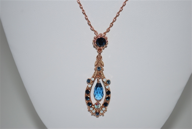 Mariana Pendant from the Mood Indigo Collection with Swarovski Crystals and Rose Gold Plated