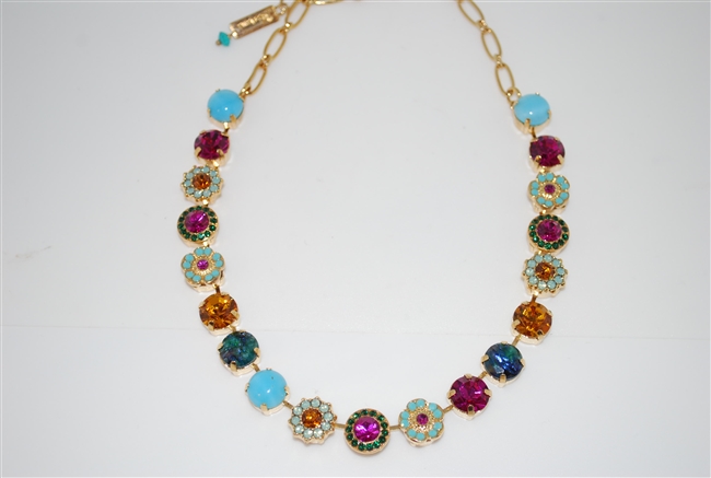 Mariana Flower Collar Necklace in Happy Days Collection in Yellow Gold Plating