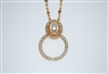Champagne and Cavair Door Knocker Pendant with Yellow Gold Plating