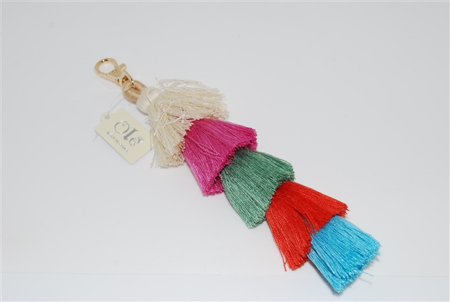 Multi Colored Hand Bag Ornament or Key Ring