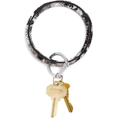 Oventure-Big O Leather Key Ring-Tuxedo Snakeskin