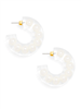 Open Hoop Clear Lucite Pearl Earring