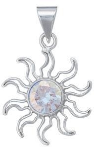 Charles Albert Fine Sterling Silver Mercury Mist Sun Pendant