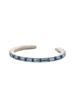 Sorrelli Sapphire Brilliant Baguette Cuff Bracelet Antique Silver