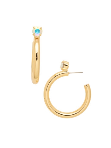 Sorrelli Keeley Crystal Aurora Borealis Studded Hoop Earrings