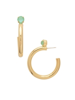 Sorrelli Mint Delight Keeley Studded Hoop Earrings
