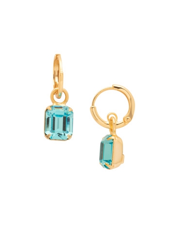 Sorrelli Aquamarine Octavia Huggie Hoop Earrings