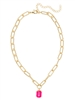 Sorrelli Electric Pink Nia Emerald Pendant Necklace