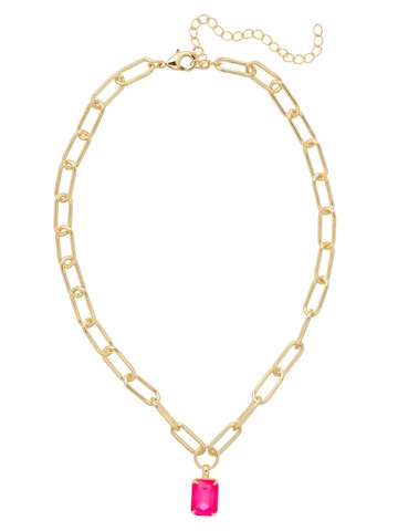 Sorrelli Electric Pink Nia Emerald Pendant Necklace