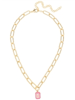 Sorrelli Light Rose Delight Nia Emerald Pendant Necklace