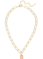 Sorrelli Peach Delight Nia Emerald Pendant Necklace