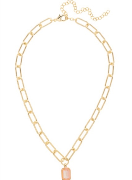 Sorrelli Peach Delight Nia Emerald Pendant Necklace