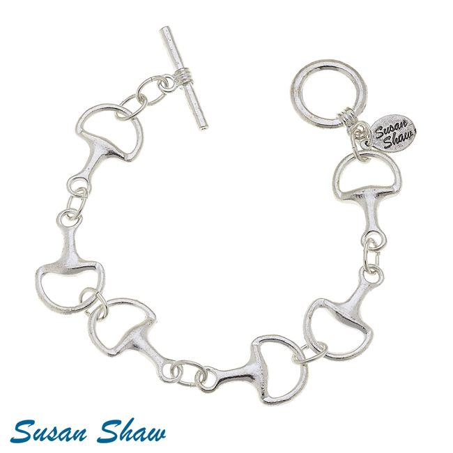 Susan Shaw Silver Horse Bit and Toggle Bracelet