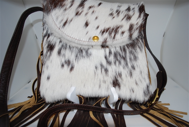 White and Dark Brown Shoulder Bag or Crossbody