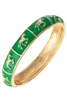 Horsin Around Sculpted Enamel Hinge Bangle in Green