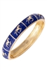 Horsin Around Sculpted Enamel Hinge Bangle in Navy