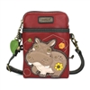 CHALA Hippo Crossbody Cell Phone Purse-Women Canvas Multicolor Handbag with Adjustable Strap